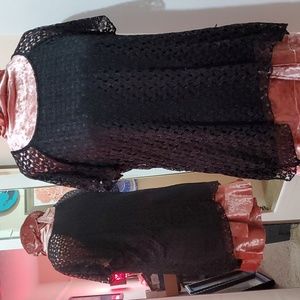 14/16 layered knit top avenue black lace